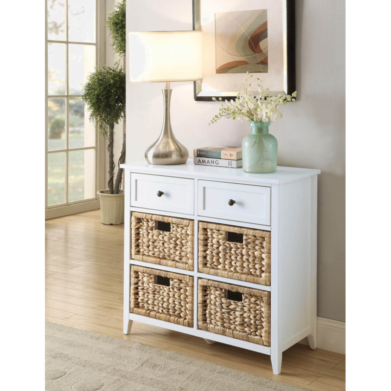 Flavius White Finish Console Cabinet Beachcrest Home Color White